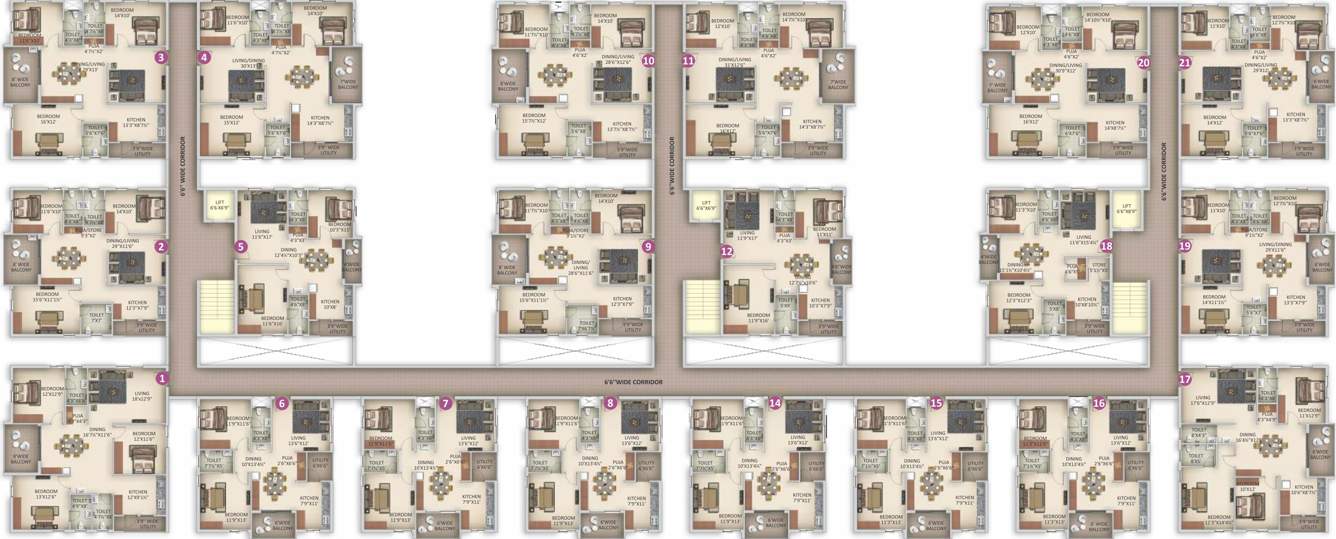  art of living Art Of Living Typical Cluster Plan