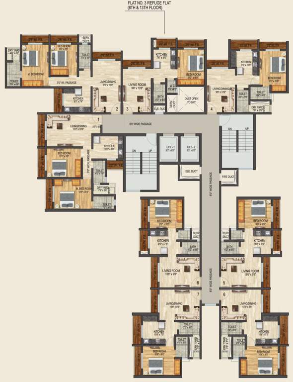 parkview phase i Sunrise Parkview Cluster Plan from 8th to 13th Floor