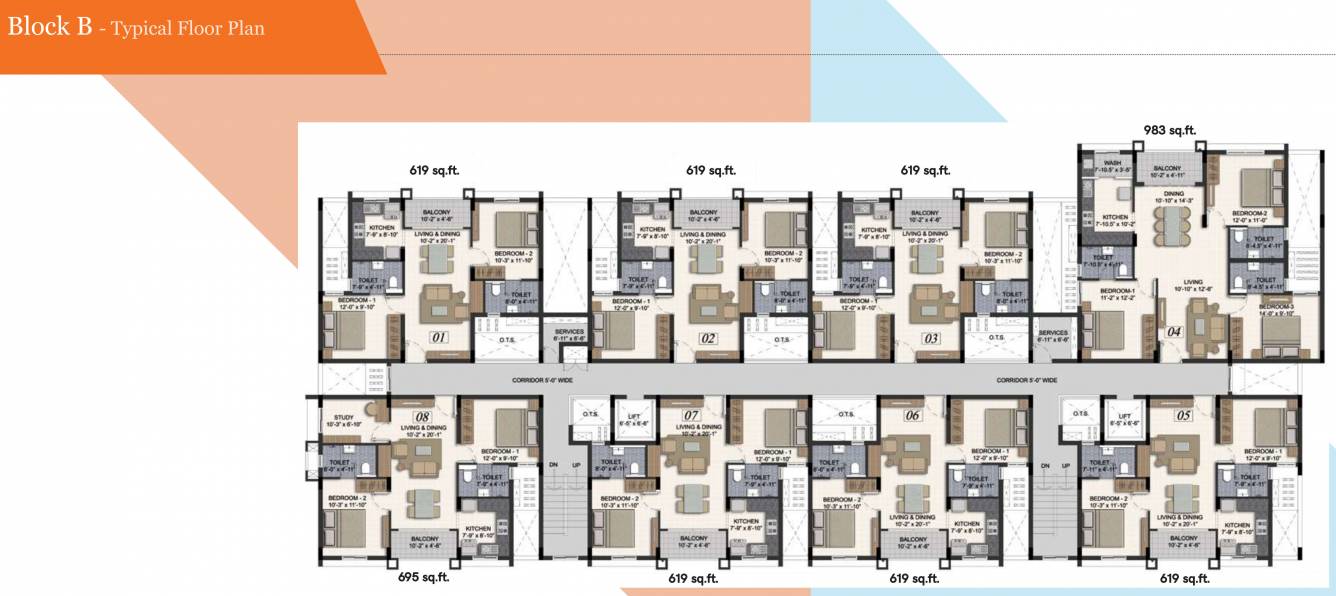  radiance mercury Block B Typical Cluster Plan