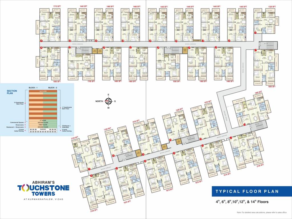  touchstone towers Cluster Plan from 4th, 6th, 8th, 10, 12th  14th Floor