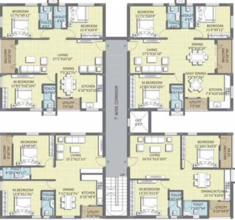 florence village phase 2 Typical Floor Plan Of Block L