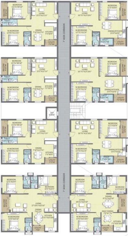 florence village phase 2 Typical Floor Plan Of Block I