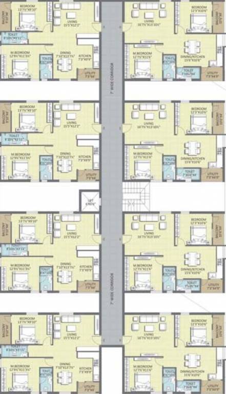 florence village phase 2 Typical Floor Plan Of Block G And K