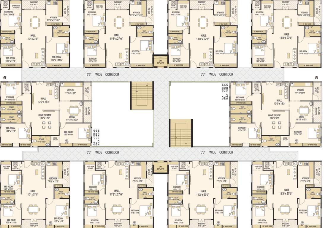  square Square Cluster Plan
