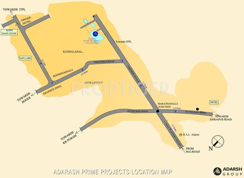  palm meadows Images for Location Plan of Adarsh Developers Palm Meadows