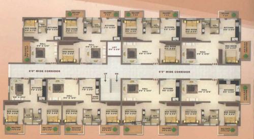  shrinidhi-apartment Tower A Typical Cluster Plan