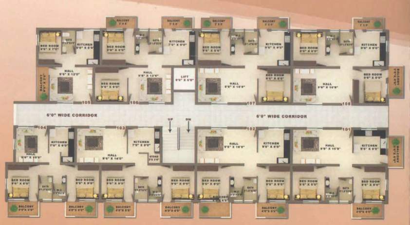  shrinidhi apartment Tower A Typical Cluster Plan