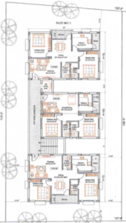  wind shire block 1 Dhaathri Apartments Typical Cluster Plan From 1st to 5th Floor
