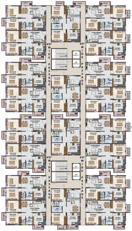  b m garden Tower A Cluster Plan