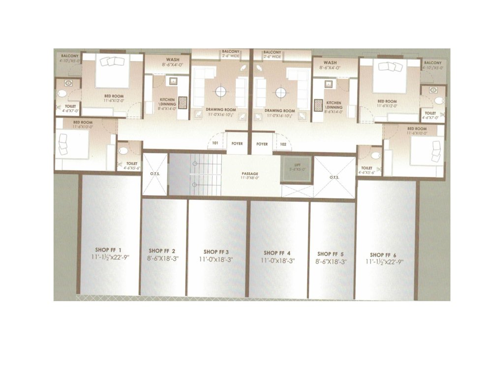  shilalekh Tower A First Floor Cluster Plan