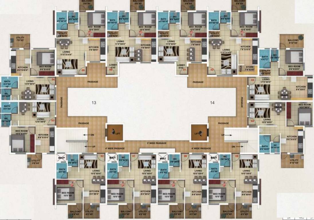  akshay town Typical Floor Plan Of Type 2