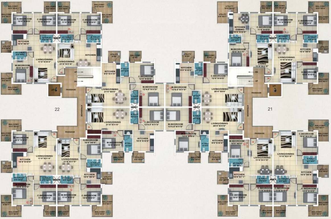  akshay town Typical Floor Plan Of Type 7