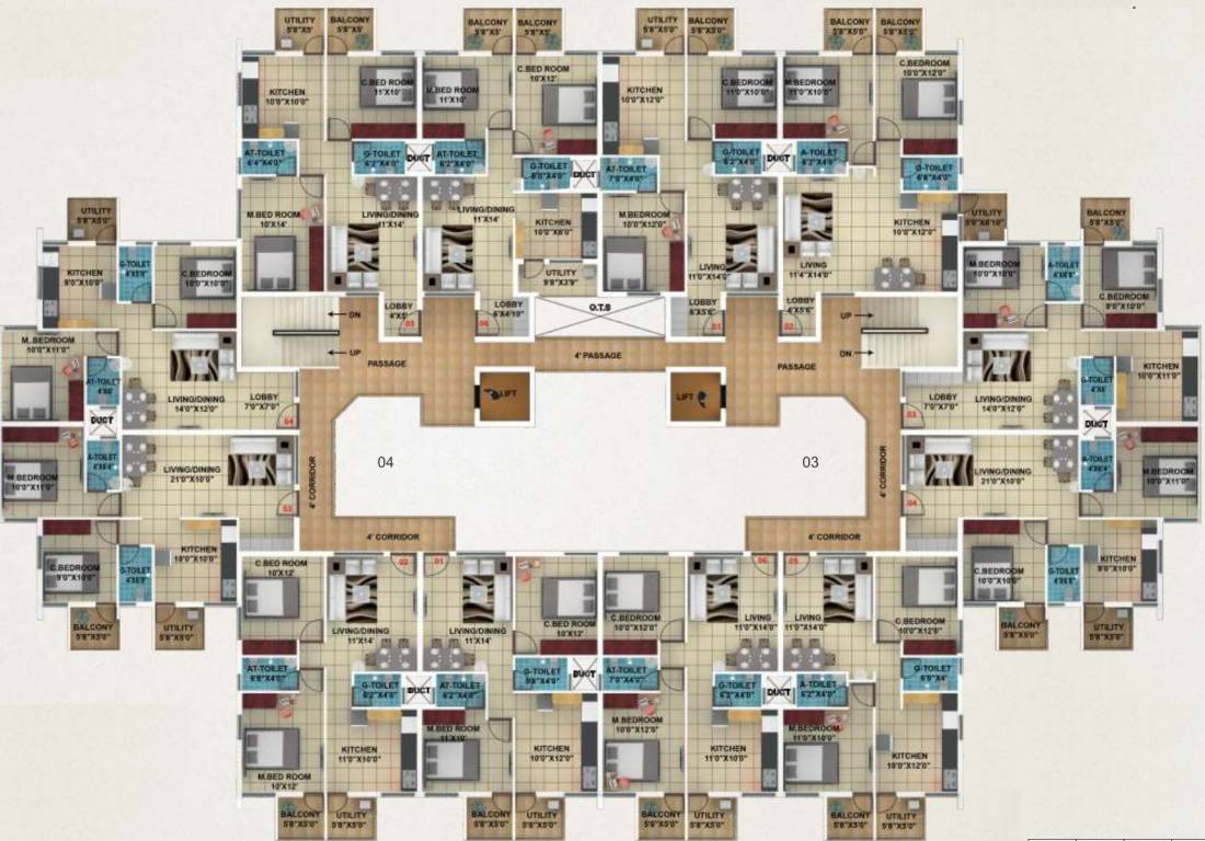  akshay town Typical Floor Plan Of Type 6
