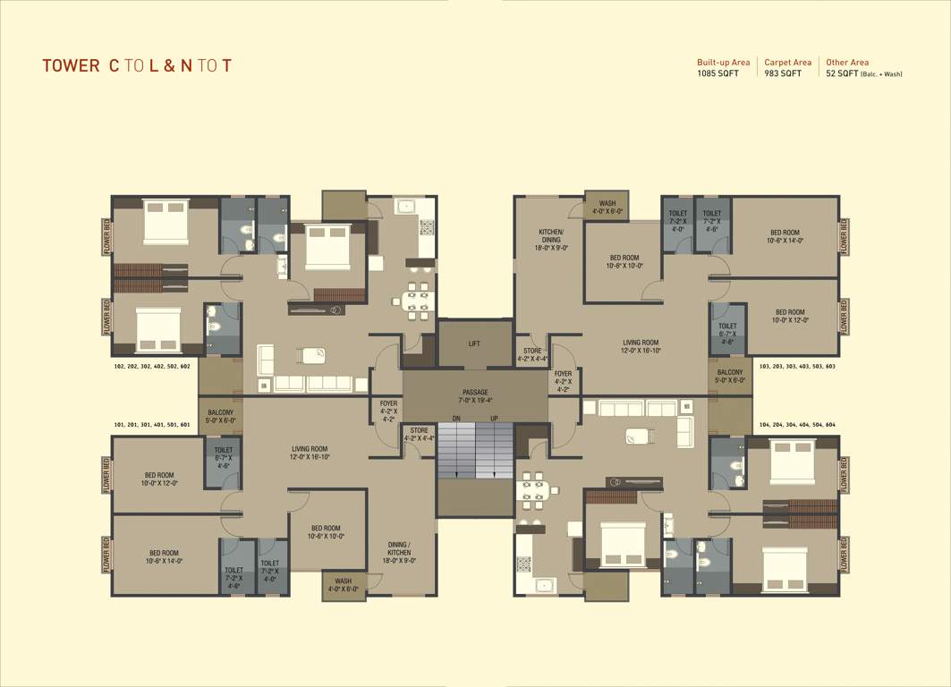  shyamal park Tower K Cluster Plan