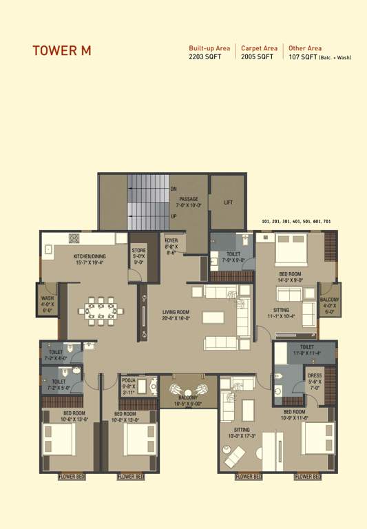  shyamal park Tower M Cluster Plan