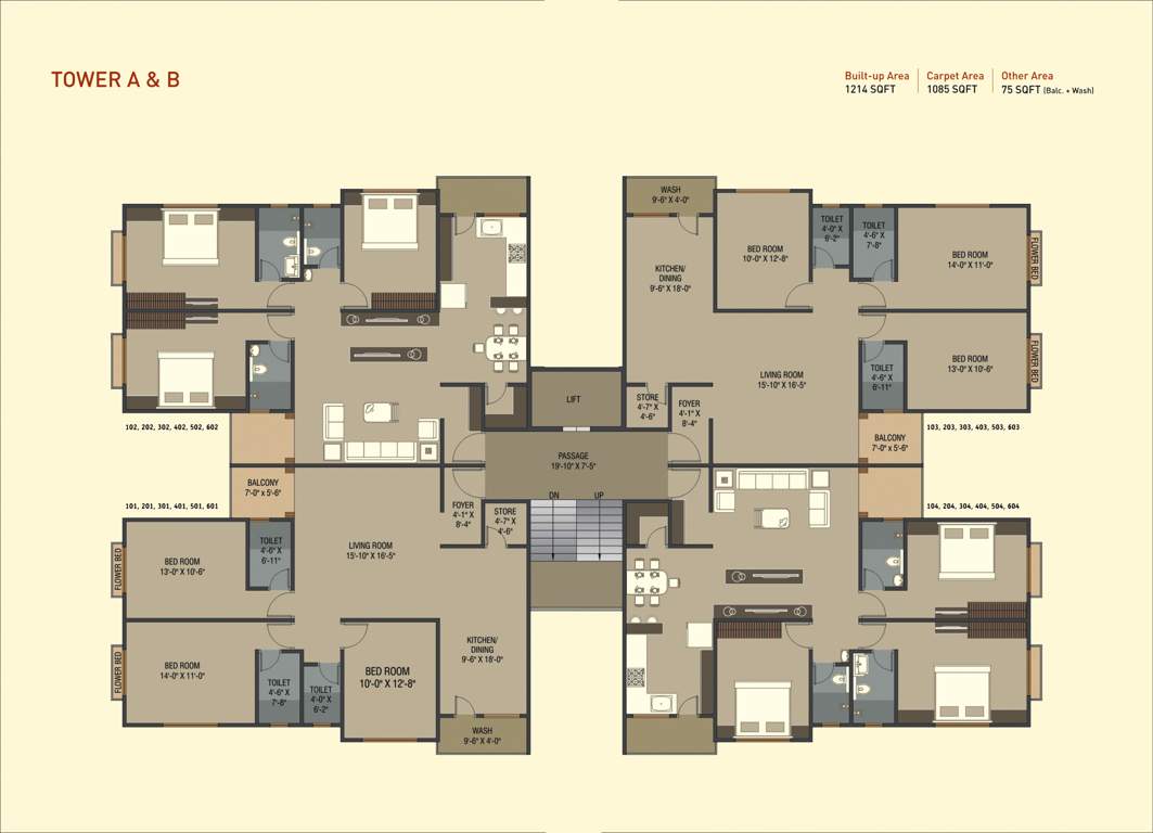  shyamal park Tower N Cluster Plan