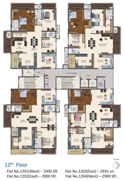  square Lansum Square Cluster Plan for 12th Floor