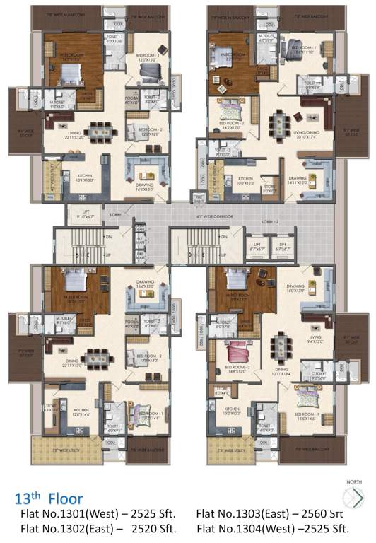  square Lansum Square Cluster Plan for 13th Floor