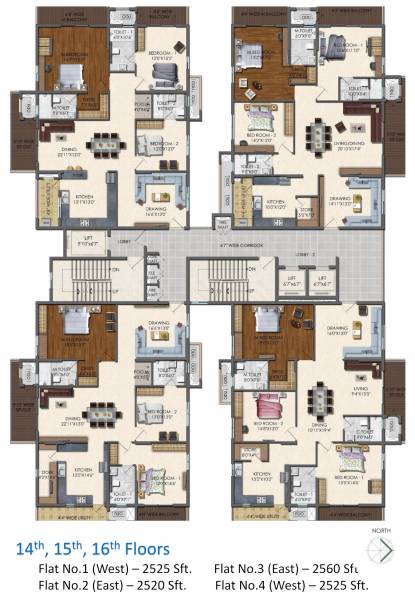  square Lansum Square Cluster Plan for 14th Floor