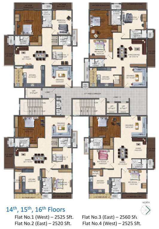  square Lansum Square Cluster Plan for 14th Floor
