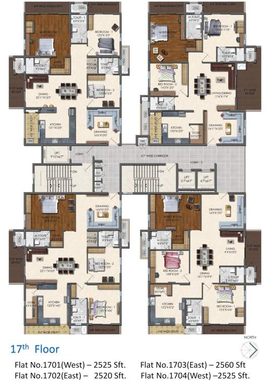  square Lansum Square Cluster Plan for 17th Floor