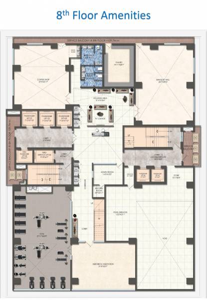  square Lansum Square Cluster Plan for 8th Floor