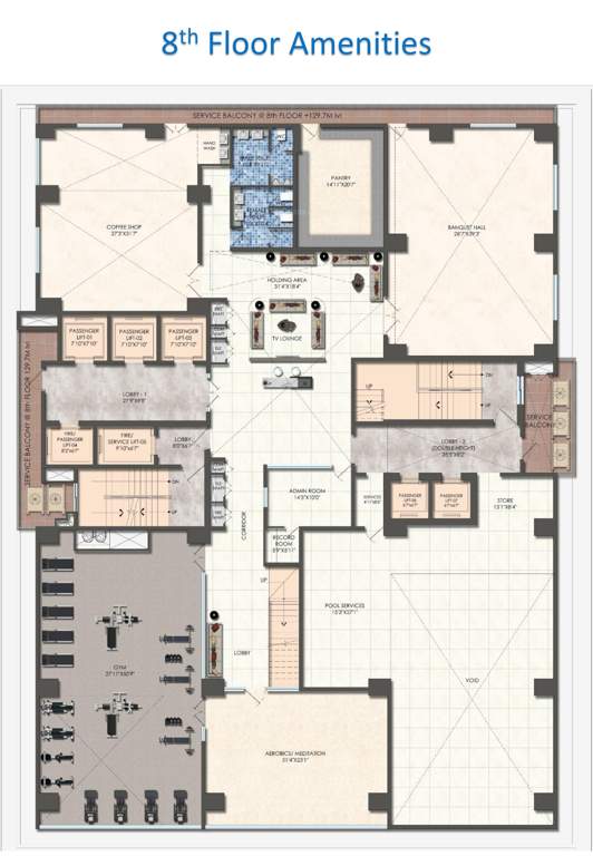  square Lansum Square Cluster Plan for 8th Floor