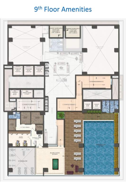  square Lansum Square Cluster Plan for 9th Floor