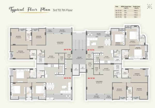 Tower 1-Wing A+B+C Cluster Plan aamrapali-resicom Tower 1-Wing A+B+C Cluster Plan