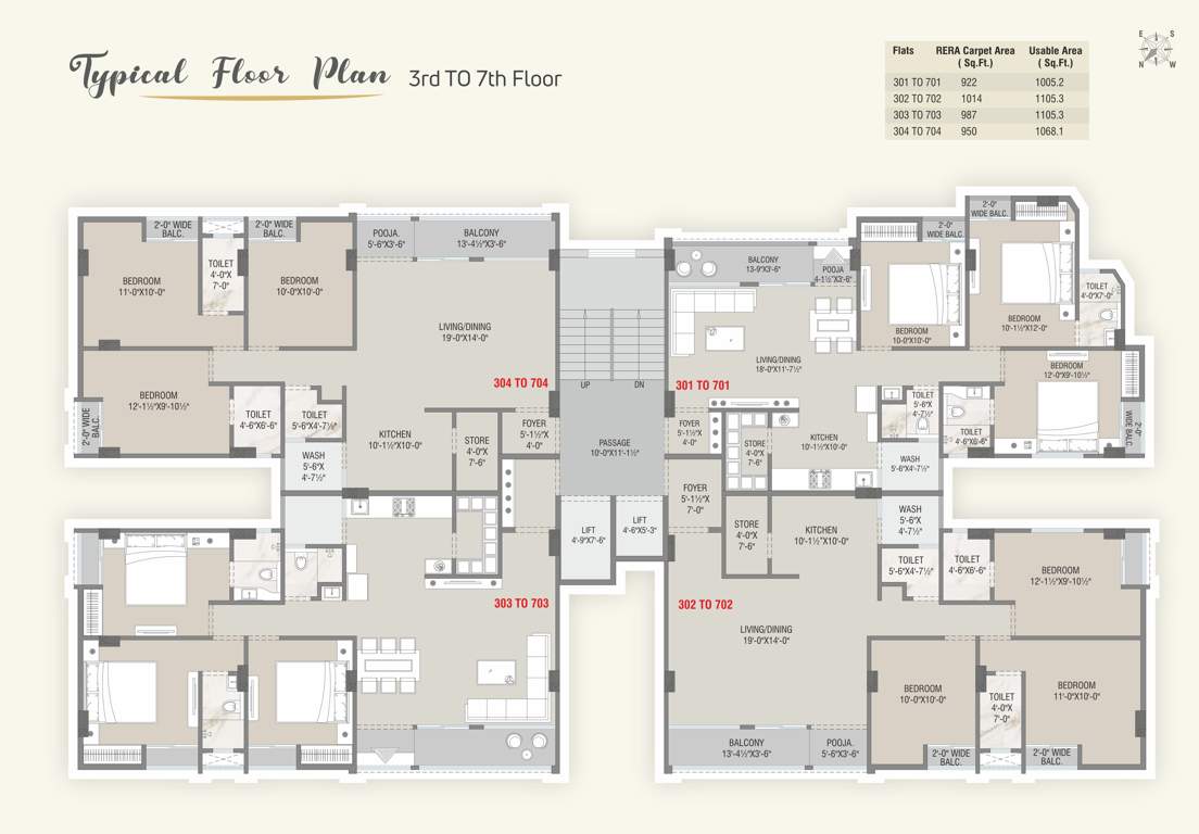  aamrapali resicom Tower 1 Wing A+B+C Cluster Plan