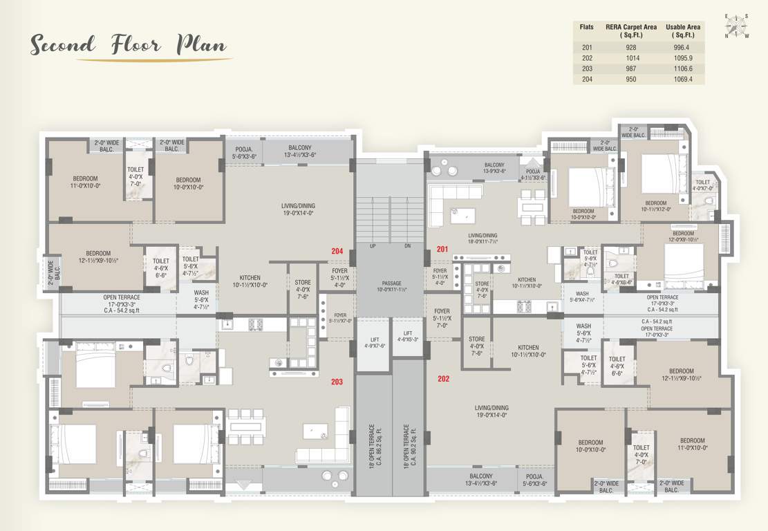  aamrapali resicom Tower 1 Wing D Cluster Plan for 2nd Floor