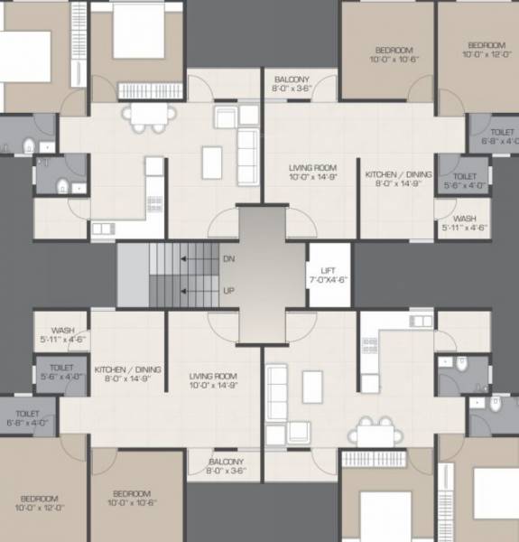 siddharth-landmark Typical Floor Plan Of Tower A And B