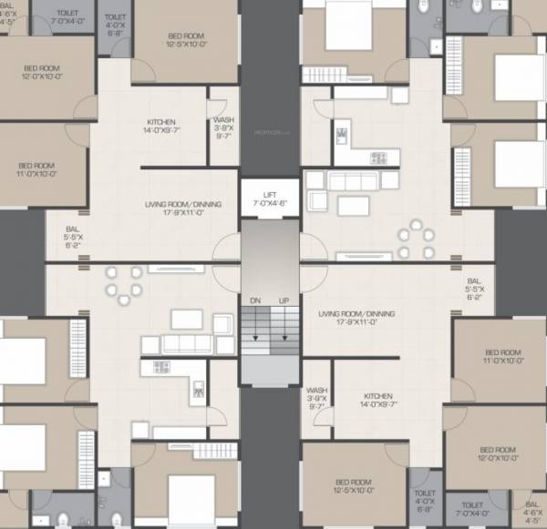  siddharth-landmark Typical Floor Plan Of Tower C And D