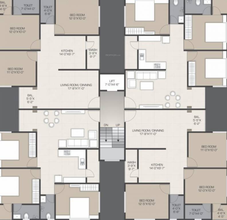 siddharth landmark Typical Floor Plan Of Tower C And D