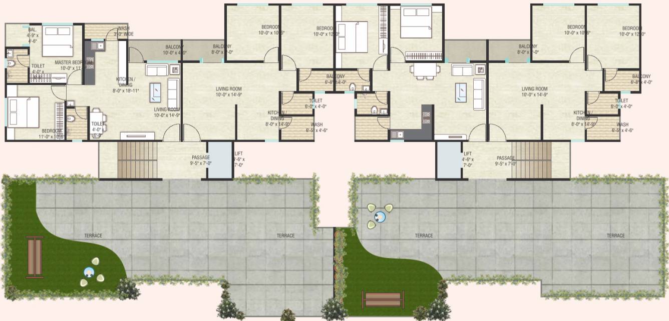 aries ambrosia Typical Floor Plan Of Fifth Floor