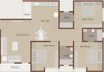 madhav-resi-cum-plaza-phase-2 Tower E Typical 3BHK Cluster Plan