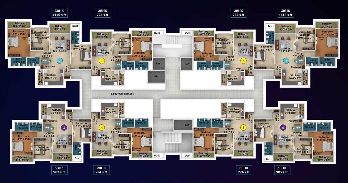  itrend life wing a b Building B Wing B1 Cluster Plan