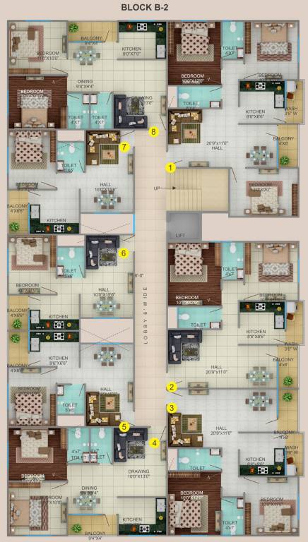  shanti niwas Block B2 Typical Cluster Plan