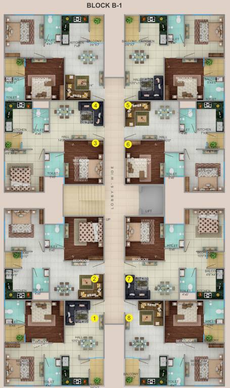  shanti niwas Block B1 Typical Cluster Plan