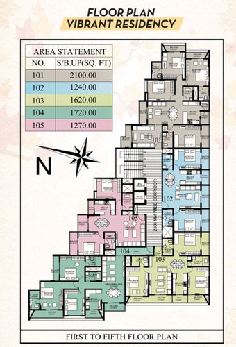 vibrant residency Cluster Plan from 1st to 5th Floor residency vibrant residency Cluster Plan from 1st to 5th Floor