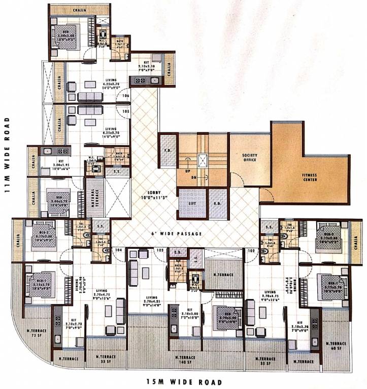  payal residency PAYAL RESIDENCY Cluster Plan for 1st Floor