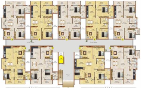 Naveen Residency Typical Cluster Plan From 1st to 4th Floor naveen-residency Naveen Residency Typical Cluster Plan From 1st to 4th Floor