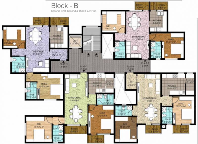  pristine Block B Typical Cluster Plan From 1st to 4th Floor