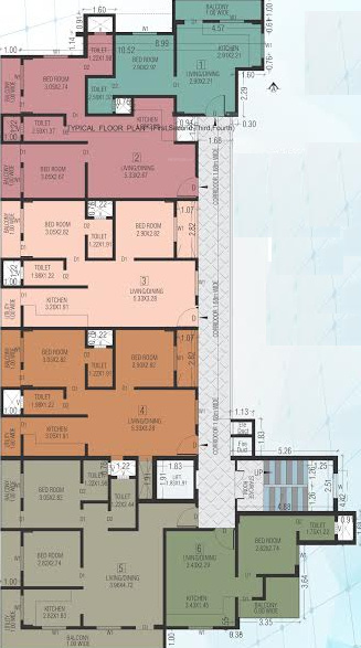  residency Typical Floor Plan of Floor 1,2,3,4