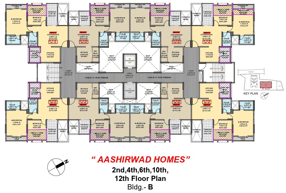  aashirwad homes Cluster Plan for 2nd, 4th, 6th, 10th and 12th Floor