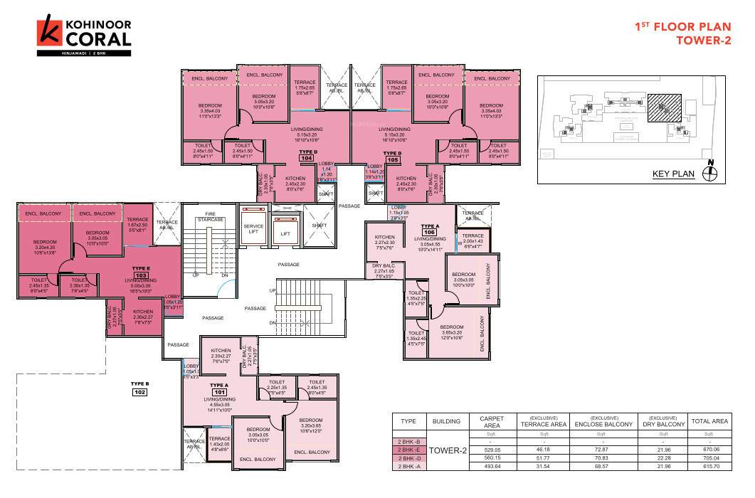  coral T2 Cluster Plan for 1st Floor