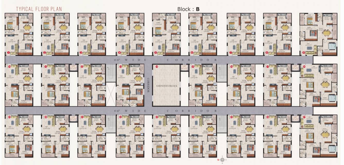 grand Tower B Cluster Plan from 1st to 5th Floor
