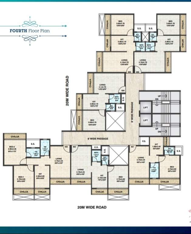  shreepati solitaire Shreepati Solitaire Cluster Plan for 4th Floor