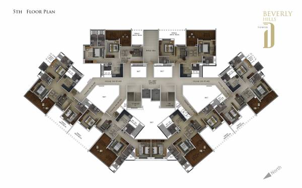  beverly-hills-tower-d Tower D - E Cluster Plan for 5th Floor
