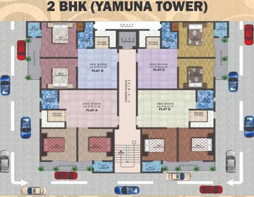  ganga-and-yamuna-tower Yamuna Tower Cluster Plan